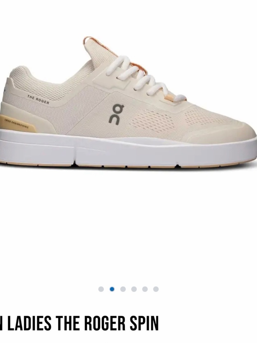 On The Roger Spin Women's Athletic Shoe - Cream